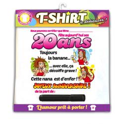 Tee-shirt femme  anniversaire 20 ans avec son stylo