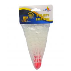 6 volants de badminton en plastique