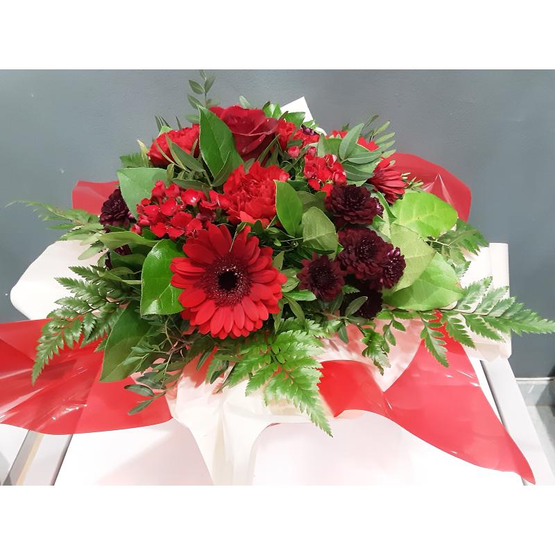 Bouquet rond rouge poche d'eau - ART FLORAL FEURS