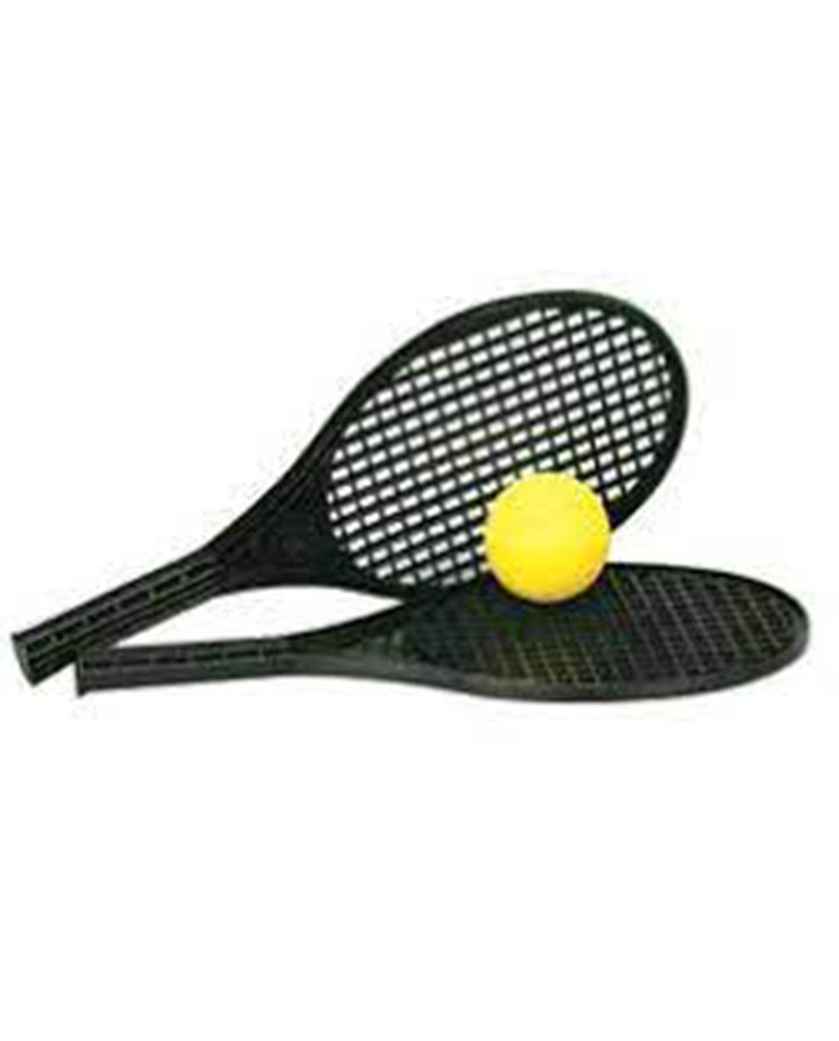 Crefotu Raquette de tennis pour enfant avec sac, raquette en plastique  comprenant 4 balles en mousse, 6 volants de badminton pour enfants (plus de  3