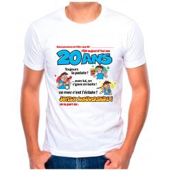 tee-shirt anniversaire 20 ans homme