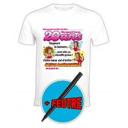T- shirt anniversaire 20 ans  pour Fille