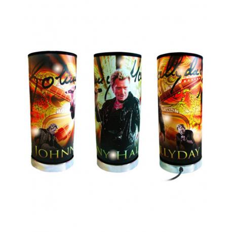 Lampe Johnny Hallyday cylindrique avec son autographe