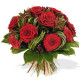Bouquet rond de roses rouges