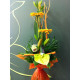 Bouquet linéaire poche d'eau orange
