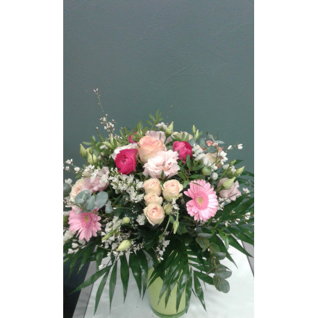 Bouquet rond romantique rose